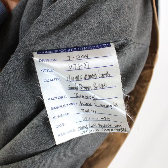 J. Crew 769 Madison Collection Sandy Tan Lambskin Utility Sample Jacket 6 Coat - Picture 7 of 7